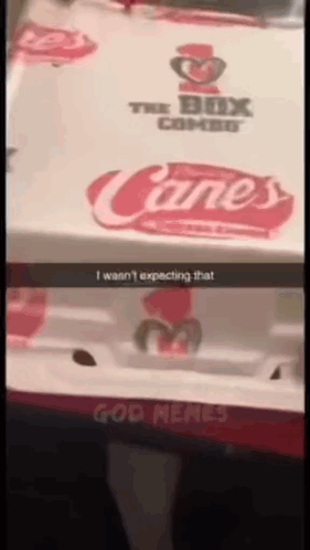 Canes Box With Snapchat Caption I Want Expecting That