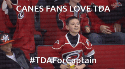 Canes Fans Love Tda #Tdaforcaptain Is Written On A Screen GIF