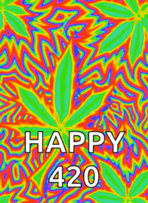 Cannabis Culture Gradient Marijuana Leaves Happy 420 GIF