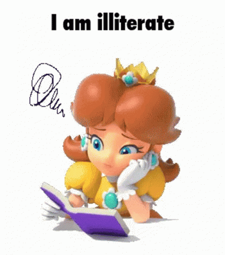 Cant Read Princess Daisy Super Mario GIF