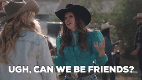Cant We All Just Get Along Female Cowboys GIF