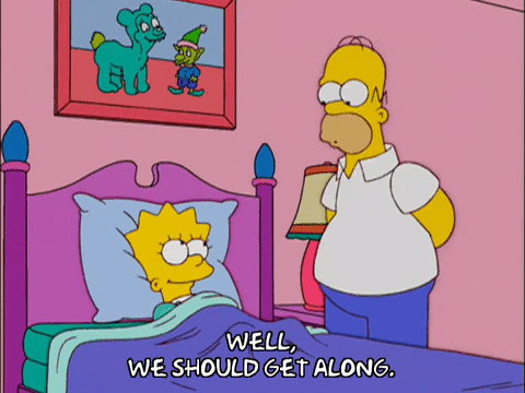 Cant We All Just Get Along Homer Lisa GIF