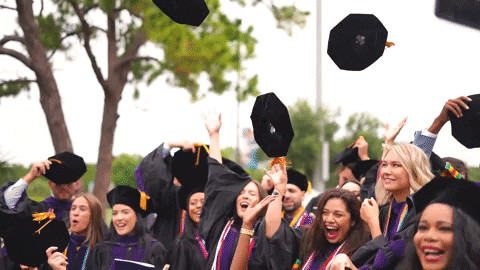 Cap Throw Graduation Law Students GIF