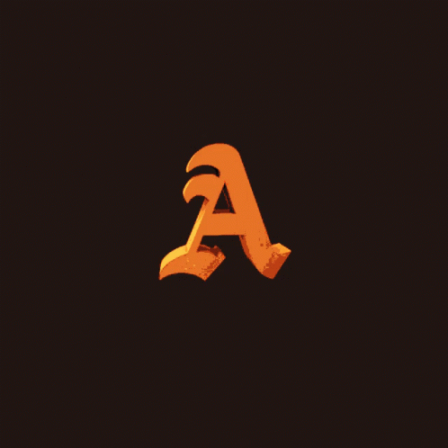 Capital Letter A With Flaming Animation GIF