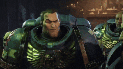 Captain Acheran Space Marine Scene GIF