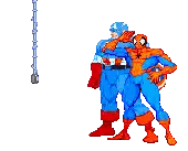 Captain America and Spider-Man Standing