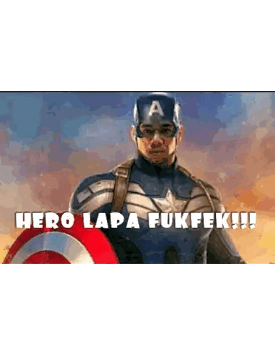 Captain America Holding Shield Hero Lapa