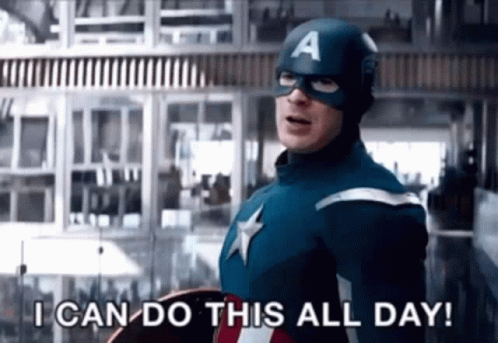 Captain America Holding Shield I Can Do This All Day GIF
