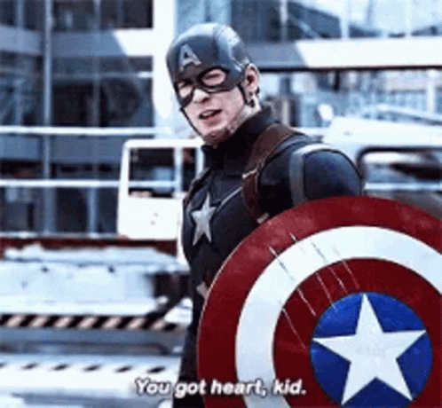 Captain America Mask Shield You Got Heart Kid GIF