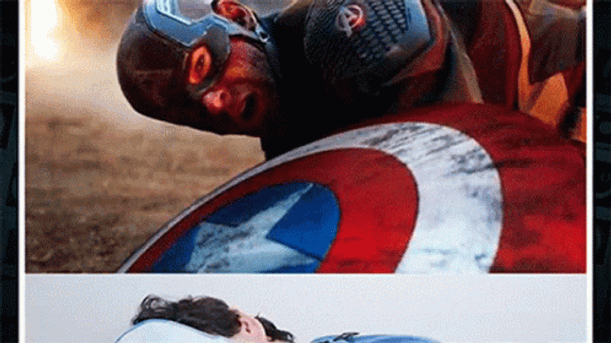Captain America Pizza Guy Cosplay GIF