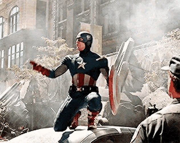 Captain America Pointing Direction GIF