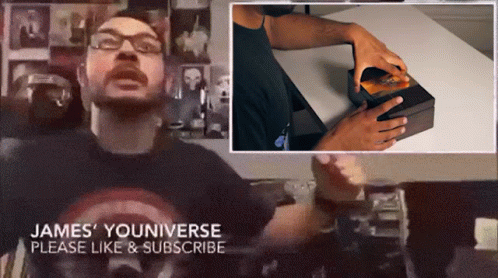 Captain America Shirt Man Talks Someone In Box