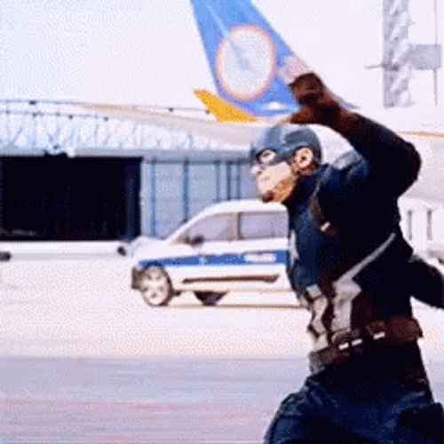 Captain America Throwing Shield GIF