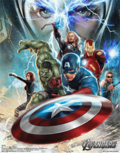 Captain America with Avengers Hulk and Black Widow