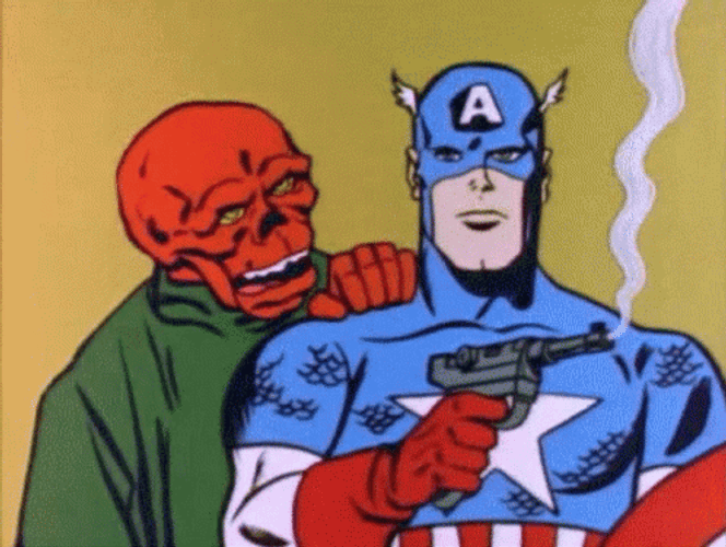 Captain America With Red Skull GIF
