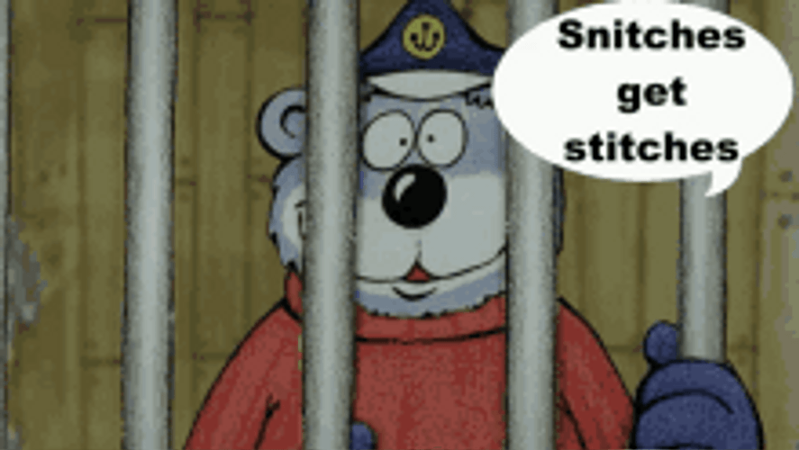 Captain Bluebear Snitches Get Stitches GIF