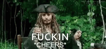 Captain Jack Sparrow Cheers GIF