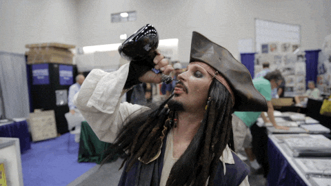 Captain Jack Sparrow Drinking Empty GIF