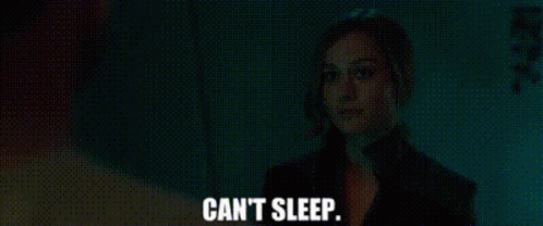 Captain Marvel Brie Larson As Carol Danvers Can't Sleep GIF