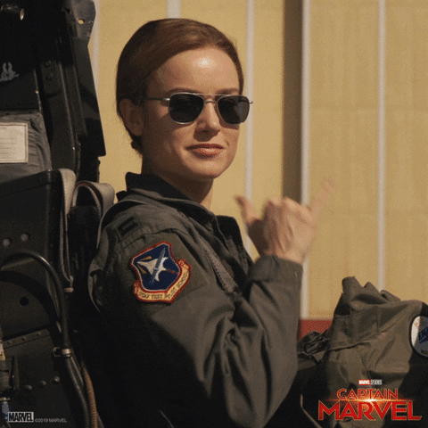 Captain Marvel Brie Larson Pilot GIF