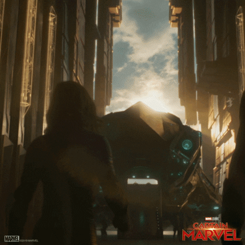 Captain Marvel Carol Danvers Walking On Sunshine GIF