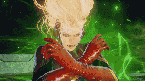 Captain Marvel Fierce Battle Animation GIF