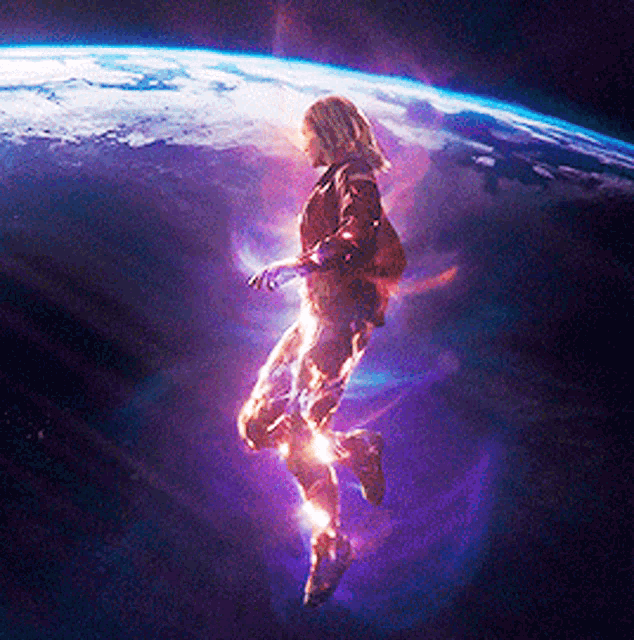 Captain Marvel Floating Gif GIF