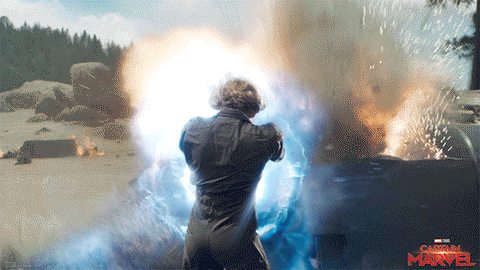 Captain Marvel Formidable Energy Explosion GIF