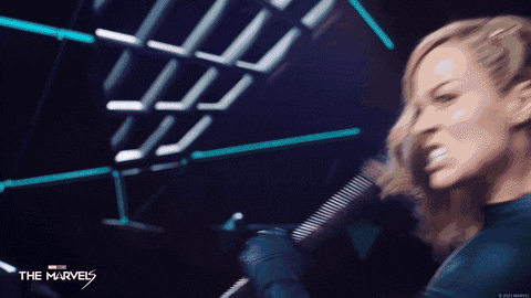 Captain Marvel Intense Combat GIF
