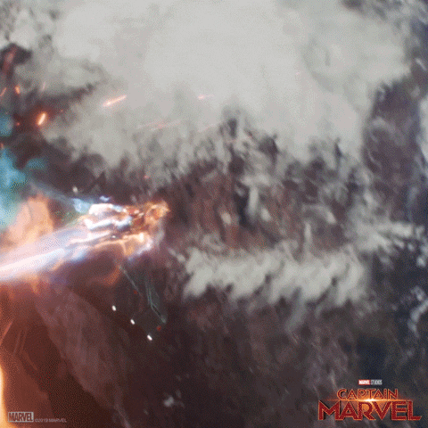 Captain Marvel Intense Space Battle GIF