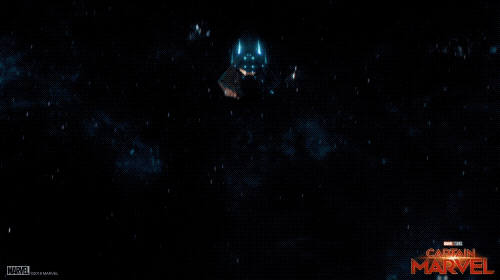 Captain Marvel Launching In Space GIF
