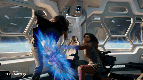 Captain Marvel Powerful Crystal Barrier GIF