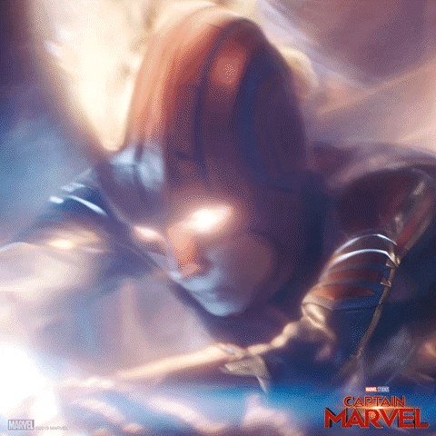 Captain Marvel Powerful Energy Blast GIF