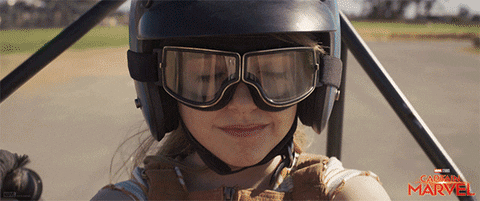 Captain Marvel Reminiscing Childhood GIF