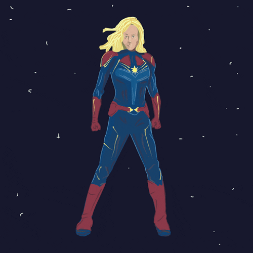 Captain Marvel Superhero Animation GIF.