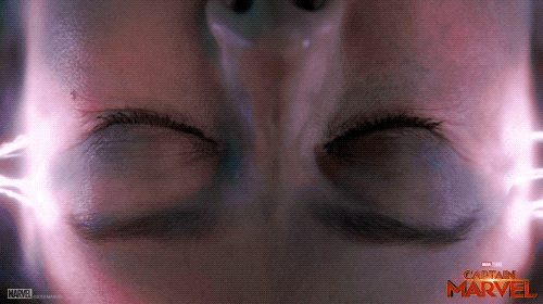 Captain Marvel Waking Up Hanging GIF