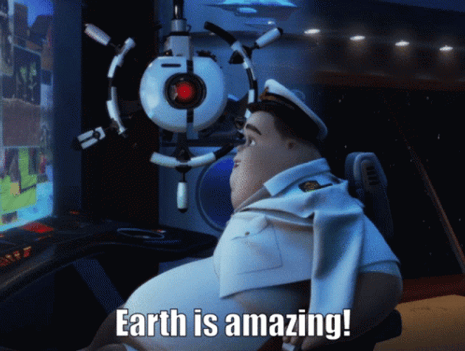 Captain McCrea ON Wall E Earth Is Amazing  GIF