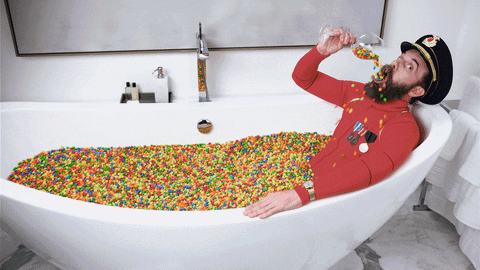 Captain Obvious Bath Tub Sprinkles GIF