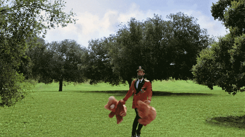 Captain Obvious Holding Teddy Bear GIF