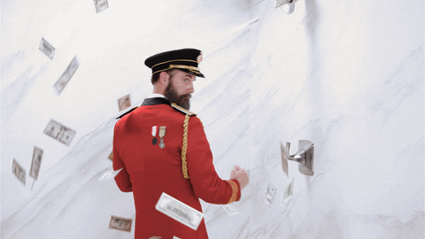 Captain Obvious Showering Money GIF