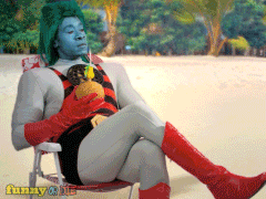 Captain Planet On The Beach GIF