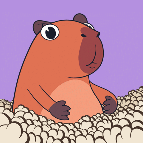 Capybara Sitting On Sheep GIF
