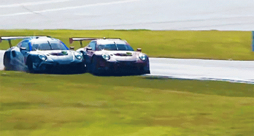 Car Bump In Racing GIF