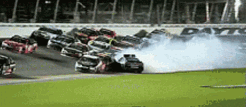 Car Burst In The Air Nascar Crash GIF
