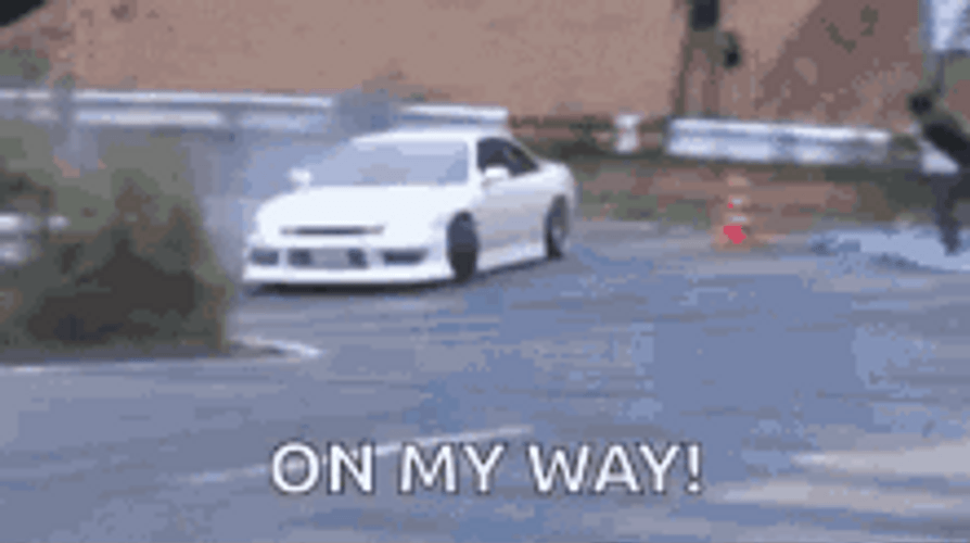 Car Drifting On My Way Meme GIF