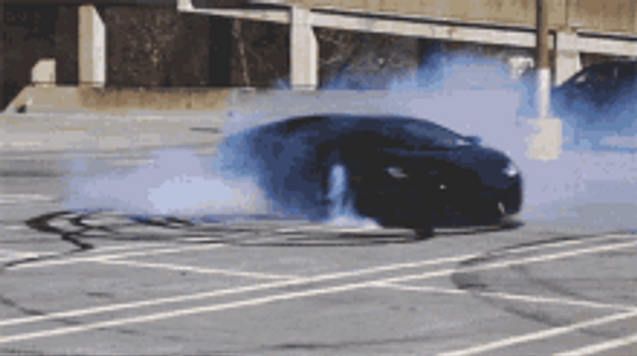 Car Drifting Spinning With Burn Out GIF