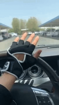 Car Driving In Hand Riding Gloves GIF