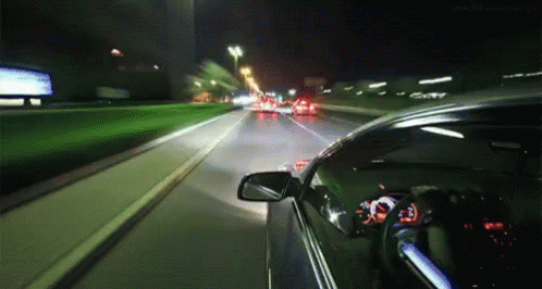 Car Driving At Night GIF