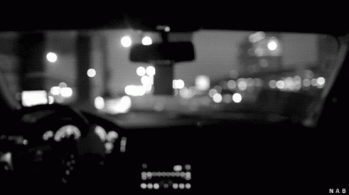 Car Driving Black And White GIF