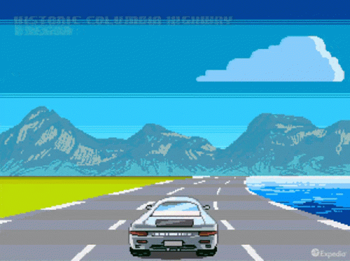 Car Driving American Pixel Art GIF